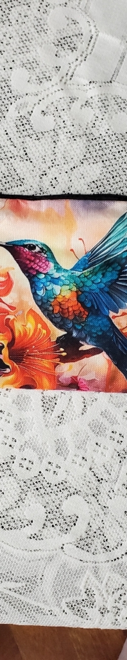 NEW Vibrant Hummingbird Print Makeup Bag